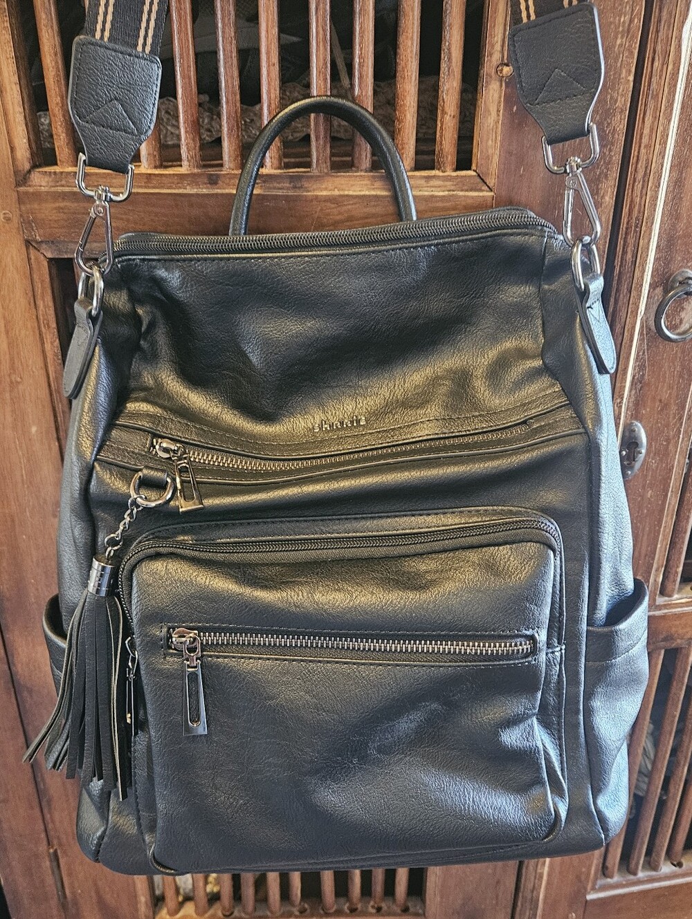 SHRRIE Backpack Tote Bag with Tassel.